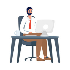 elegant business man working in the office