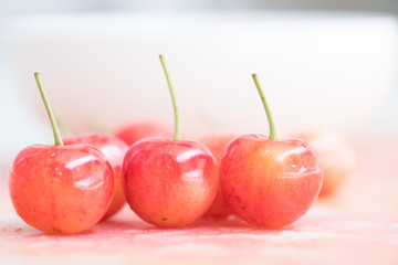 新鮮な美味しいサクランボ