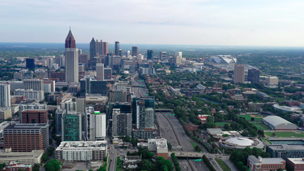 Fototapeta na wymiar Beautiful Downtown Atlanta Aerial Footage