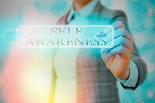 Writing note showing Self Awareness. Business concept for Consciousness of an individual towards a situation or happenings