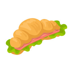 Croissant vector icon.Cartoon vector icon isolated on white background croissant.
