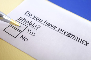 One person is answering question about pregnancy phobia.