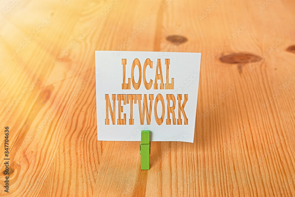 Poster handwriting text local network. conceptual photo intranet lan radio waves dsl boradband switch conne