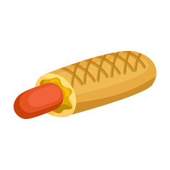 Hot dog vector icon.Cartoon vector icon isolated on white background hot dog.