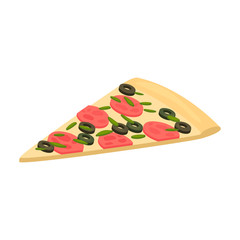 Pizza vector icon.Cartoon vector icon isolated on white background pizza.