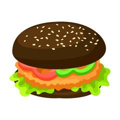 Burger vector icon.Cartoon vector icon isolated on white background burger.