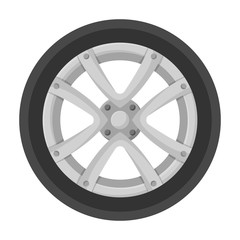 Obraz premium Wheel car vector icon.Cartoon vector icon isolated on white background wheel car.