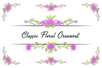 Floral Classic Vintage Vector Ornaments Wedding frames Separator elements for Classic Vintage Wedding Invitation Hand Drawn Doodle