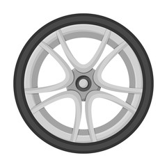 Obraz premium Wheel car vector icon.Cartoon vector icon isolated on white background wheel car.