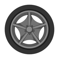 Obraz premium Wheel car vector icon.Cartoon vector icon isolated on white background wheel car.