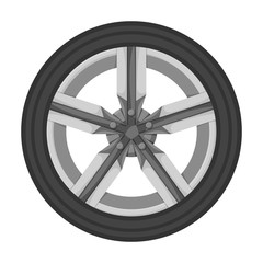 Fototapeta premium Wheel car vector icon.Cartoon vector icon isolated on white background wheel car.