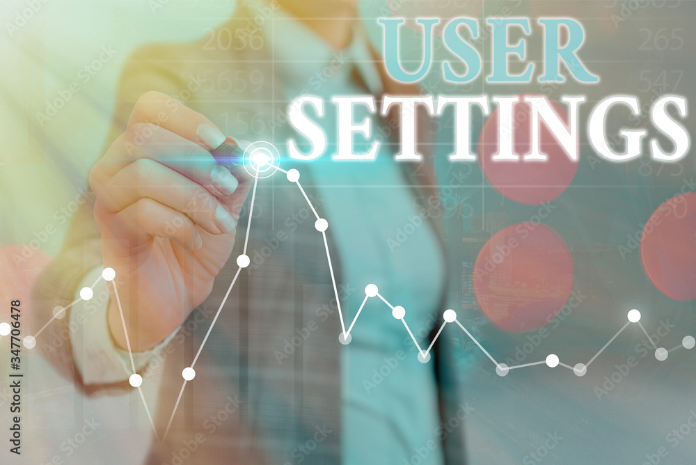 Poster conceptual hand writing showing user settings. concept meaning configuration of appearance operating