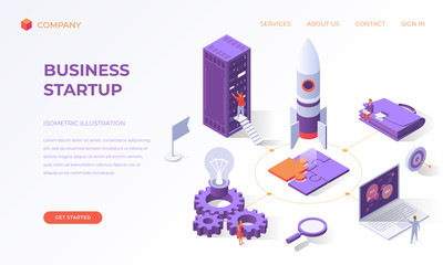 Landing page for business startup