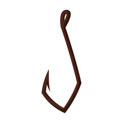 Fish hook vector icon.Cartoon vector icon isolated on white background fish hook.