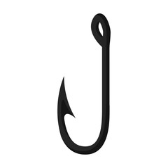 Fish hook vector icon.Cartoon vector icon isolated on white background fish hook.