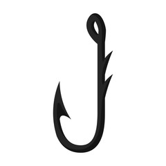 Fish hook vector icon.Cartoon vector icon isolated on white background fish hook.