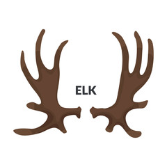 Obraz premium Horn elk vector icon.Cartoon vector icon isolated on white background horn elk.