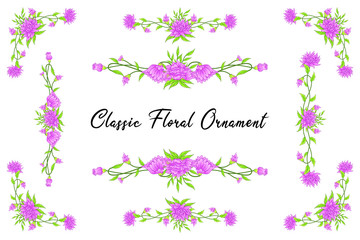 Floral Classic Vintage Vector Ornaments Wedding frames Separator elements for Classic Vintage Wedding Invitation Hand Drawn Doodle
