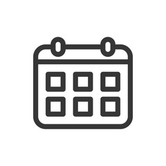 Calendar schedule line style isolated vector icon. Linear pictograms on white background. Interface icon