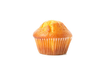 Delicious tasty muffin isolated on white background