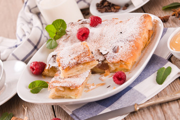 Bougatsa - Greek puff pastry with cream.
