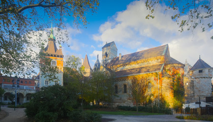 Inner courtyard of Castle Vajdahunyad in Budapest