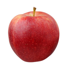 red striped Apple isolated on white background.