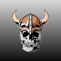 Viking skull head mascot vector design
