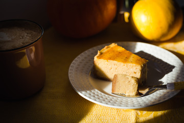 pumpkin cheesecake. autumn sweet treat