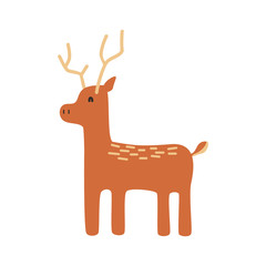 Cartoon deer. Cute Cartoon deer, Vector illustration on a white background. Drawing for children