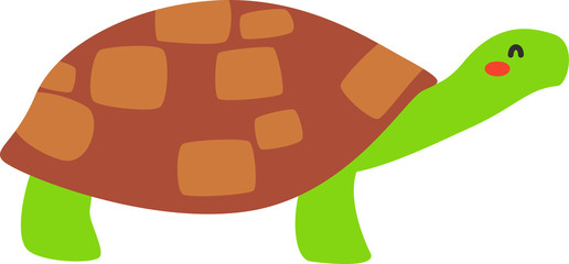 Cartoon turtle. Cute Cartoon turtle, Vector illustration on a white background. Drawing for children