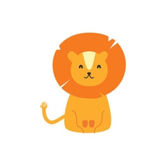 Cartoon lion. Cute Cartoon lion, Vector illustration on a white background. Drawing for children
