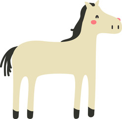 Cartoon horse. Cute Cartoon horse, Vector illustration on a white background. Drawing for children
