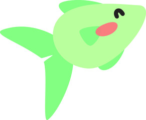 Fototapeta premium Cartoon fish. Cute Cartoon fish, Vector illustration on a white background. Drawing for children