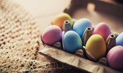 easter eggs in a basket
