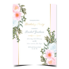 gorgeous pink happy birthday card with flowers