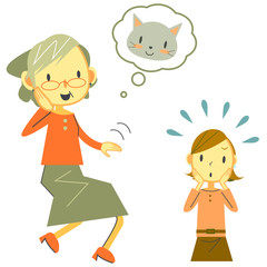 シニア女性　認知症　幻覚