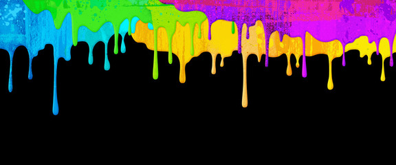 colorful paint drops, for background, blue, purple, green, yellow
