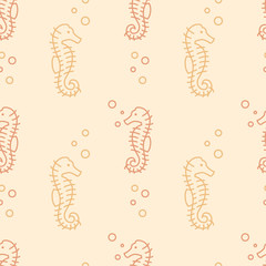 Sea horse icons pattern. Aquarium Horse Fish seamless background. Seamless pattern vector illustration
