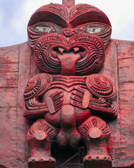 The maori wood statue 