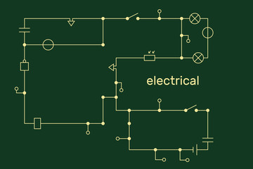 Electronic circuit scheme. Technology concept. Vector.
