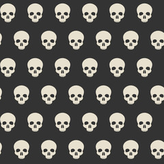 Seamless pattern with skulls. Ornamental background. Vector illustration. Endless texture.