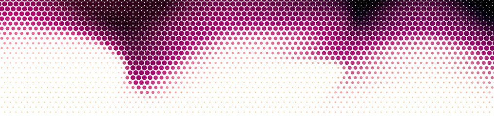 Abstract panoramic colorful halftone wide background. Panorama, Modern gradient Multicolor Backdrop with dots. Dotted soft lines pattern. Vector illustration.