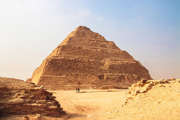The Djoser Pyramid, the first pyramid erected in the Sahara desert, Egypt. Step Pyramid in Saqqara