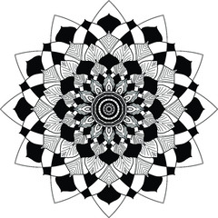 Mandala black and white abstract background