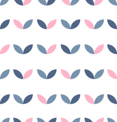Abstract geometric flowers  seamless retro pattern