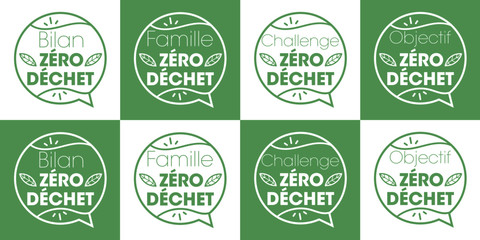 Zéro déchet - logo / label / autocollant 