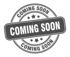coming soon stamp. coming soon label. round grunge sign