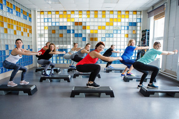 Women in fitness classes.