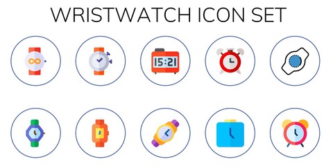 wristwatch icon set